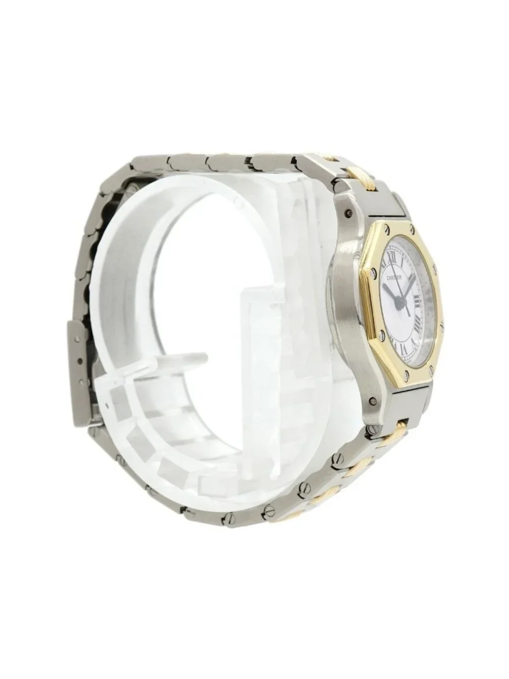Cartier Santos Octagon SM Godron Bracelet White Dial Watch